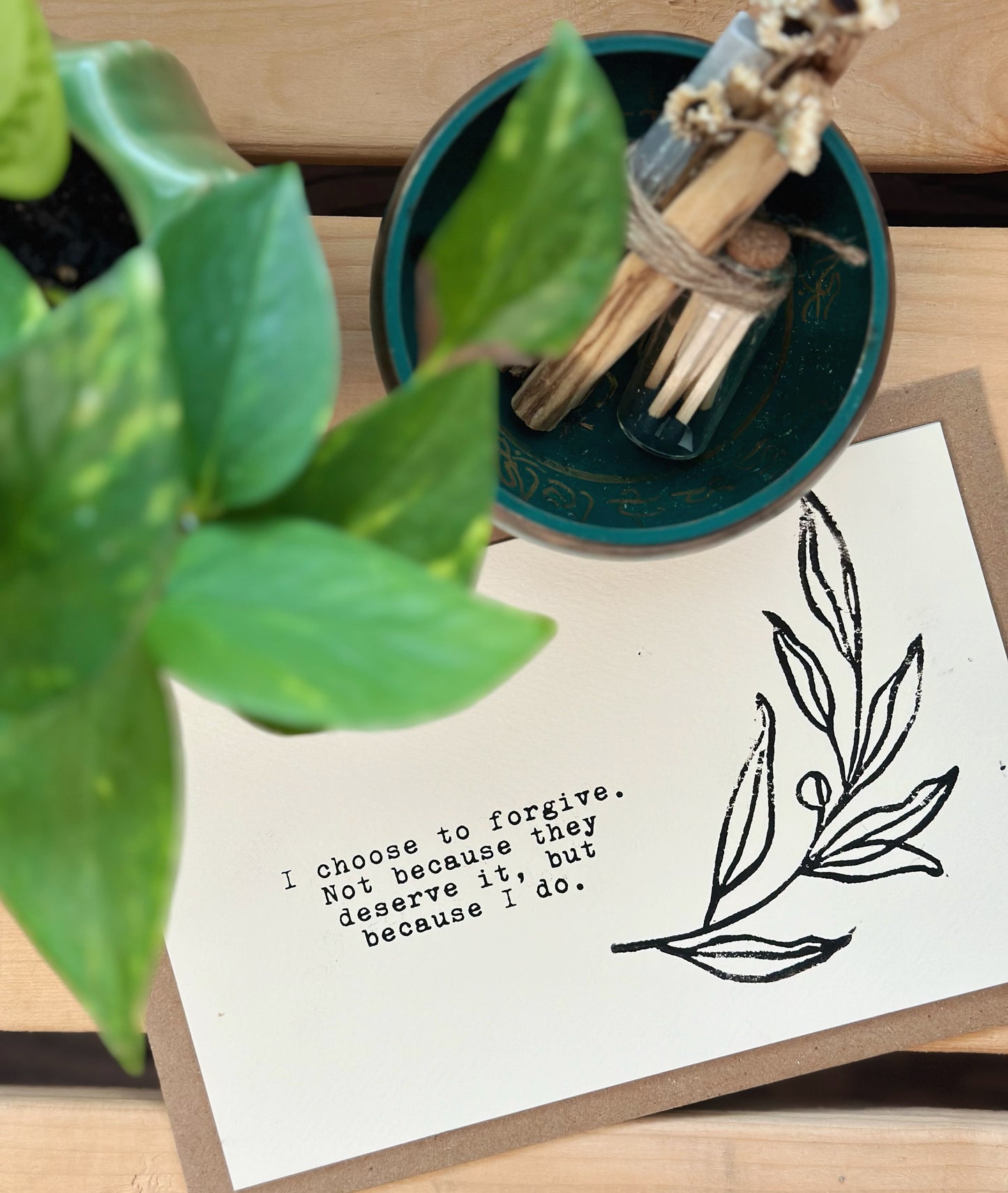 Affirmation card: "I chose to forgive"