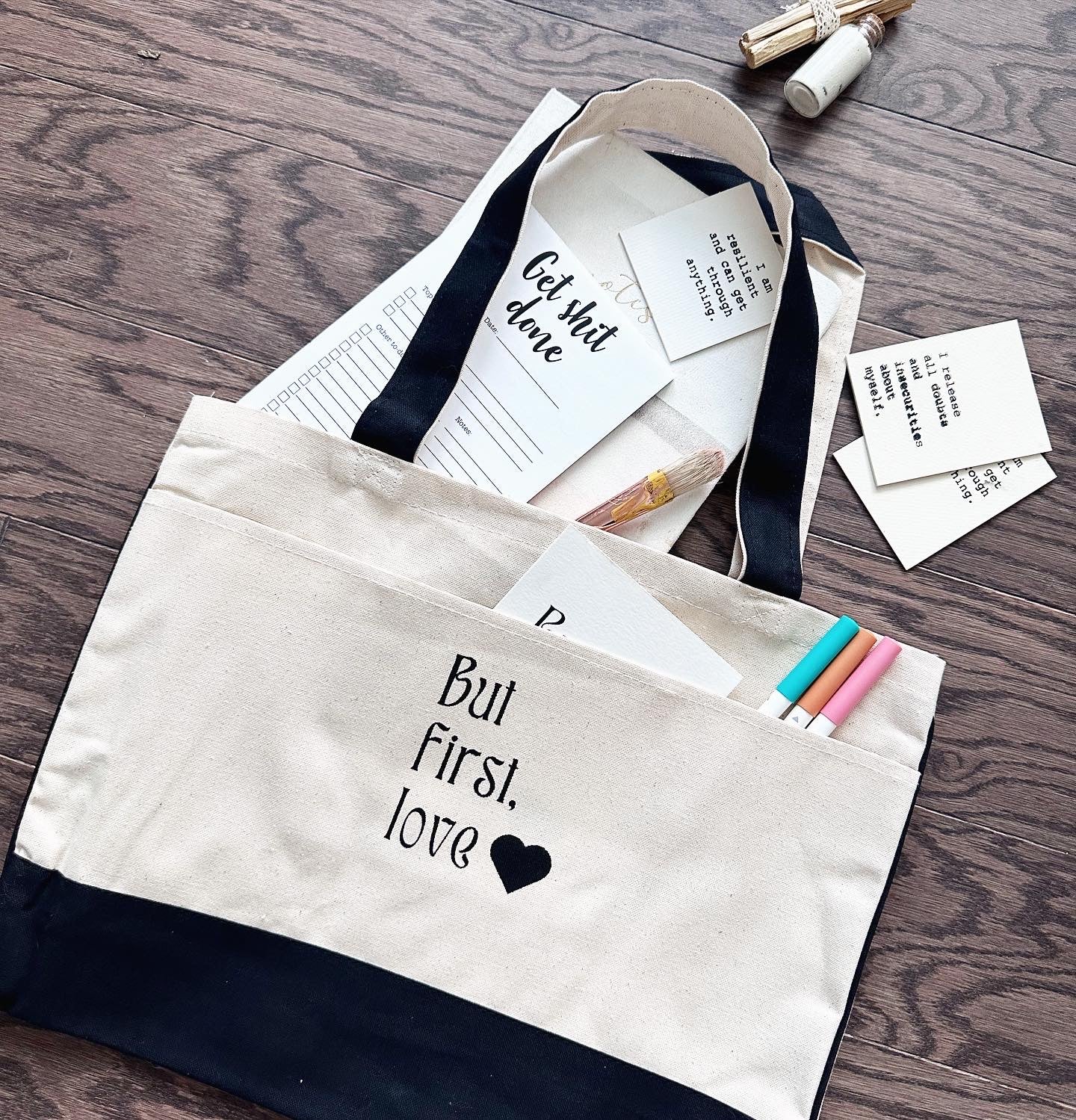 Tote bag. But first, love