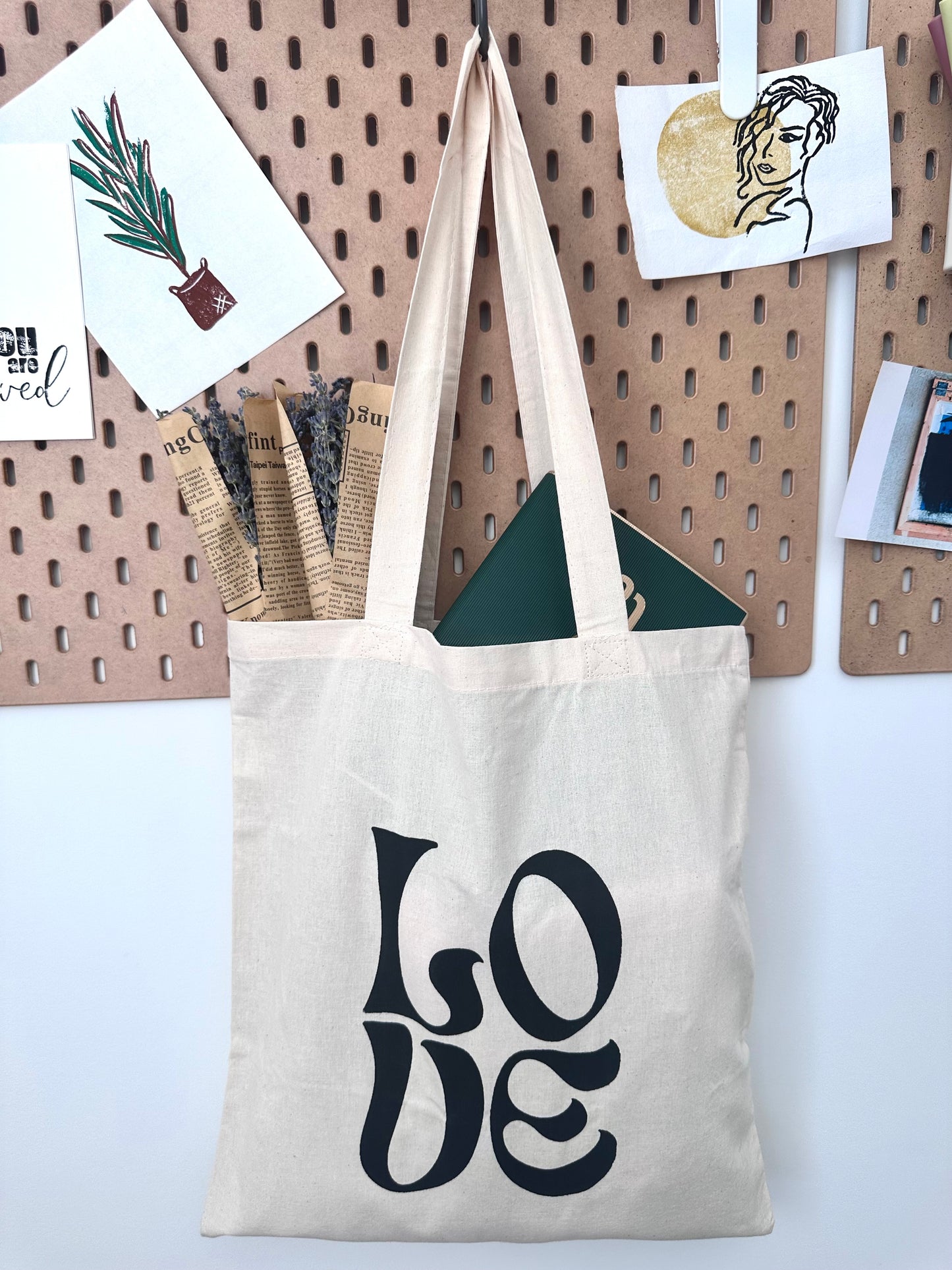 Rose Quartz Crystal Infused Tote Bag "LOVE"